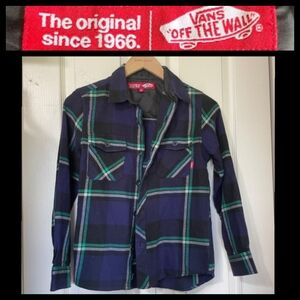 VANS OFF THE WALL LONG SLEEVE FLANNEL Plaid Size Small●
